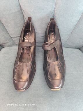 Diesel Black Mary Jane Leather Flats